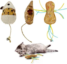 3PCS Catnip Silvervine Matatabi Toy Set for Cats & Kittens,Cat Mice Insect Cat Kicker Toy Chew Toy for Indoor Cats.