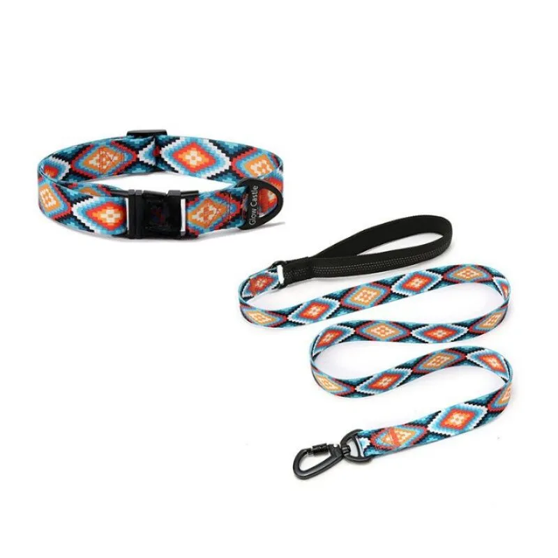 Aesthetic Pet Dog Collar And Leash Set