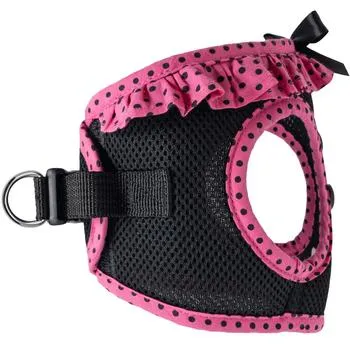 American River Choke-Free Dog Harness - Hot Pink & Black Polka Dot