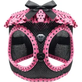 American River Choke-Free Dog Harness - Hot Pink & Black Polka Dot