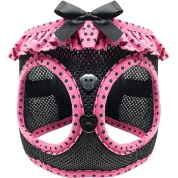 American River Choke-Free Dog Harness - Hot Pink & Black Polka Dot