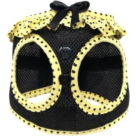 American River Choke-Free Dog Harness - Yellow & Black Polka Dot