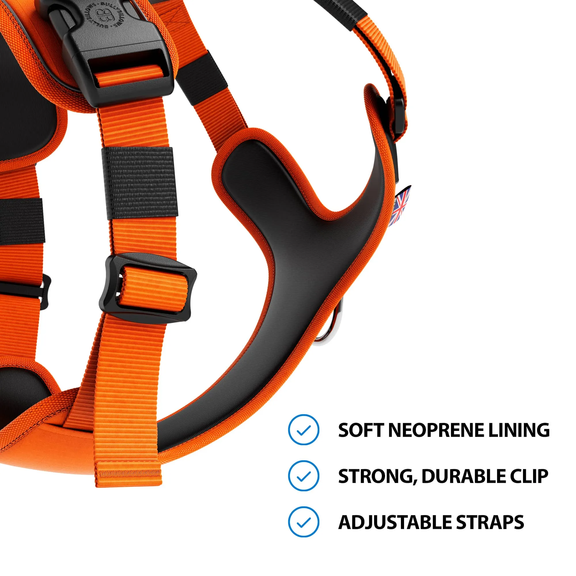 Anti Pull Harness | With Handle & Lighter | Hurricane Harness - Orange