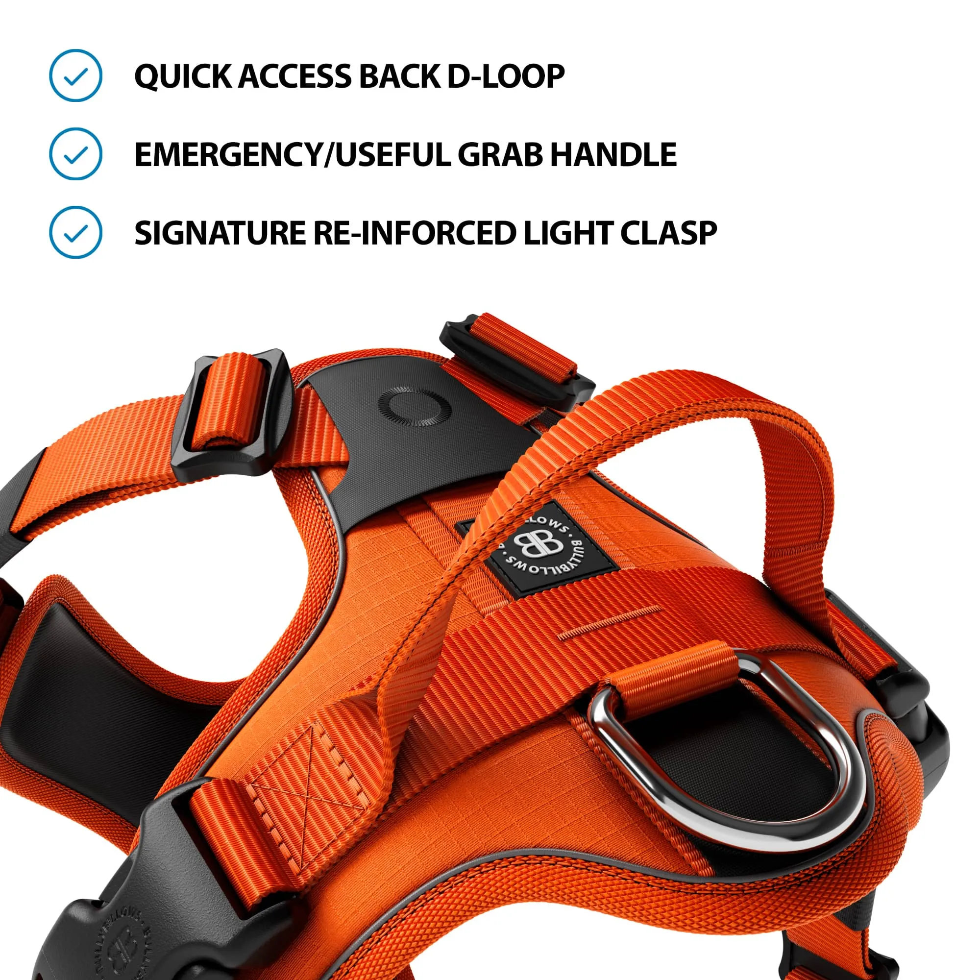 Anti Pull Harness | With Handle & Lighter | Hurricane Harness - Orange