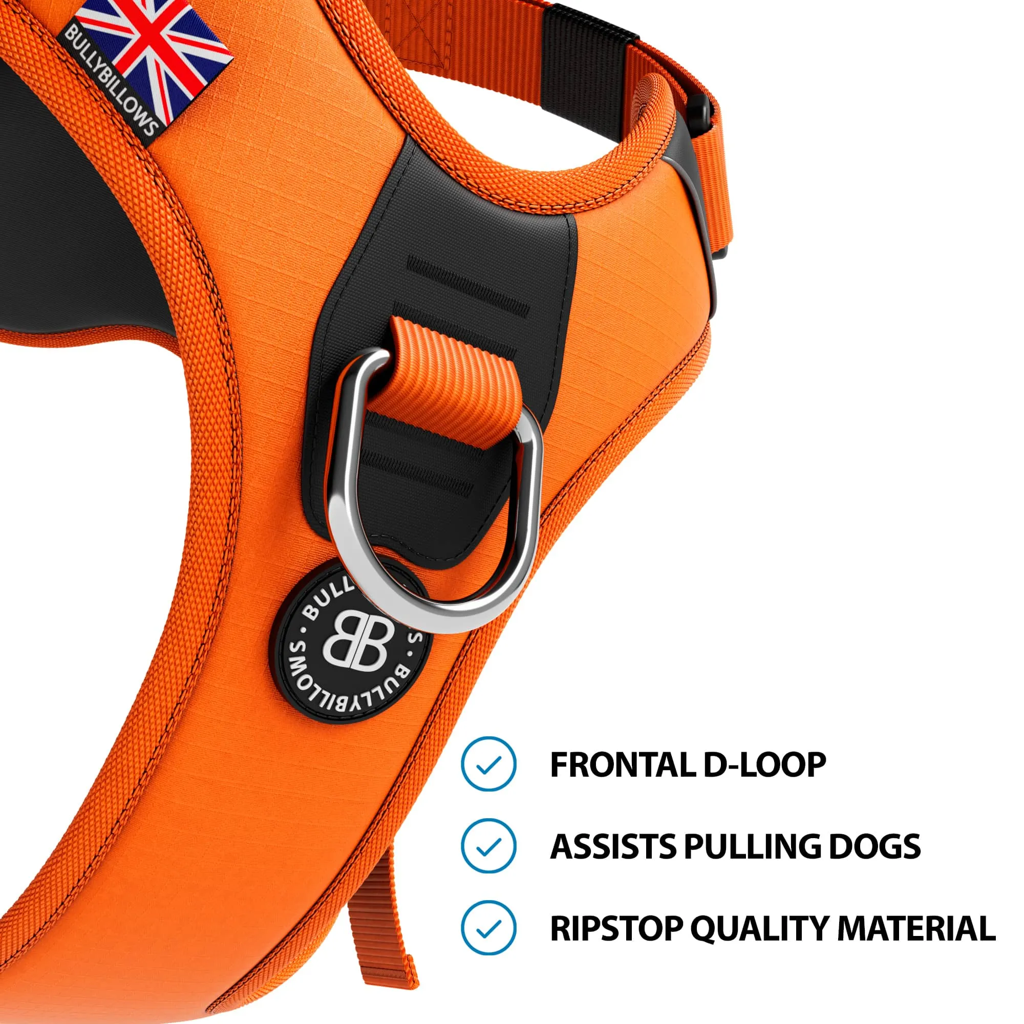 Anti Pull Harness | With Handle & Lighter | Hurricane Harness - Orange