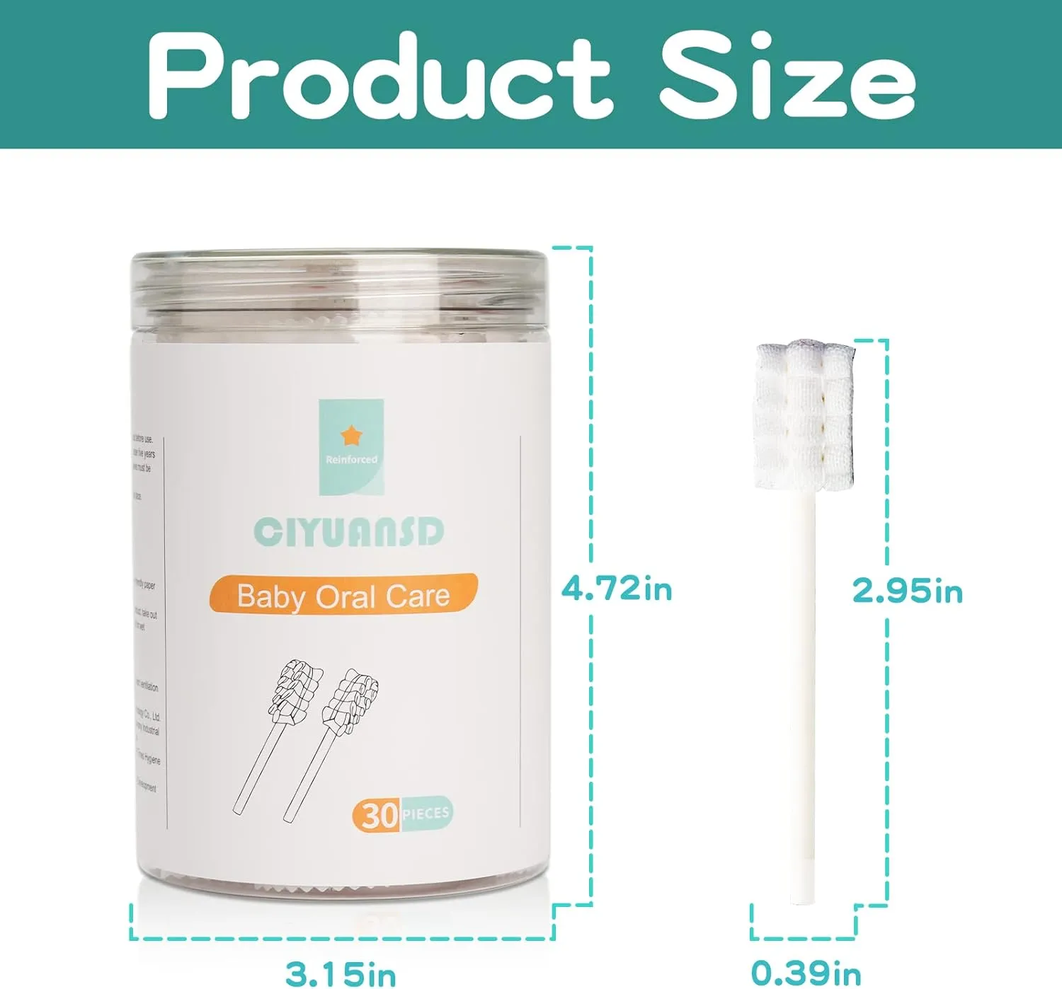 Baby Tongue Cleaner & 30Pcs Disposable Infant Toothbrush - Clean Baby Mouth with 2Pcs Finger Toothbrush & Oral Cleaning Stick - Gauze Cleaner Stick Dental (Green, 32 Piece Assortment)
