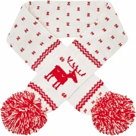 Blueberry Pet Christmas Scarf for Dogs - Festive Red Reindeer & Snowflake, Holiday, Small/Medium, Matches Sweater, 26" Soft Warm Scarf