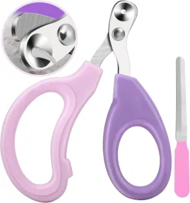 Cat Nail Clippers for Indoor Cats, Cat Nail Trimmers with Nail File, Cat Claw Clippers with Circular Cut Hole Avoid Over Cutting Pet Nail Clippers for Hyperactive Cats Professional Grooming Tool(Pink)
