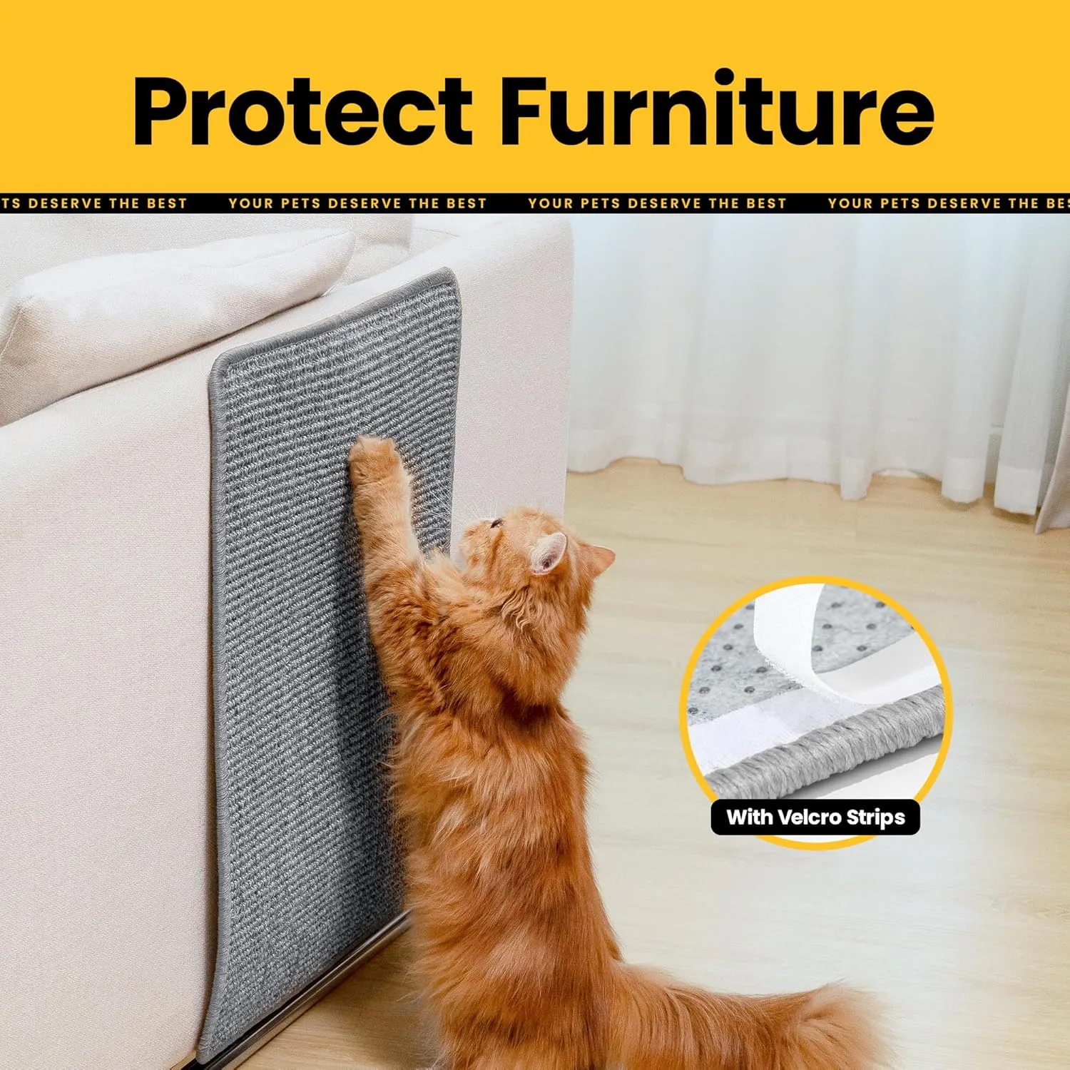 Cat Scratcher Mat,Natural Sisal Cat Scratch Pad,Horizontal Floor Cat Scratching Pads Rug for Indoor Cats Grinding Claws Nails,Cat Furniture Protector for Couch & Carpets & Sofas
