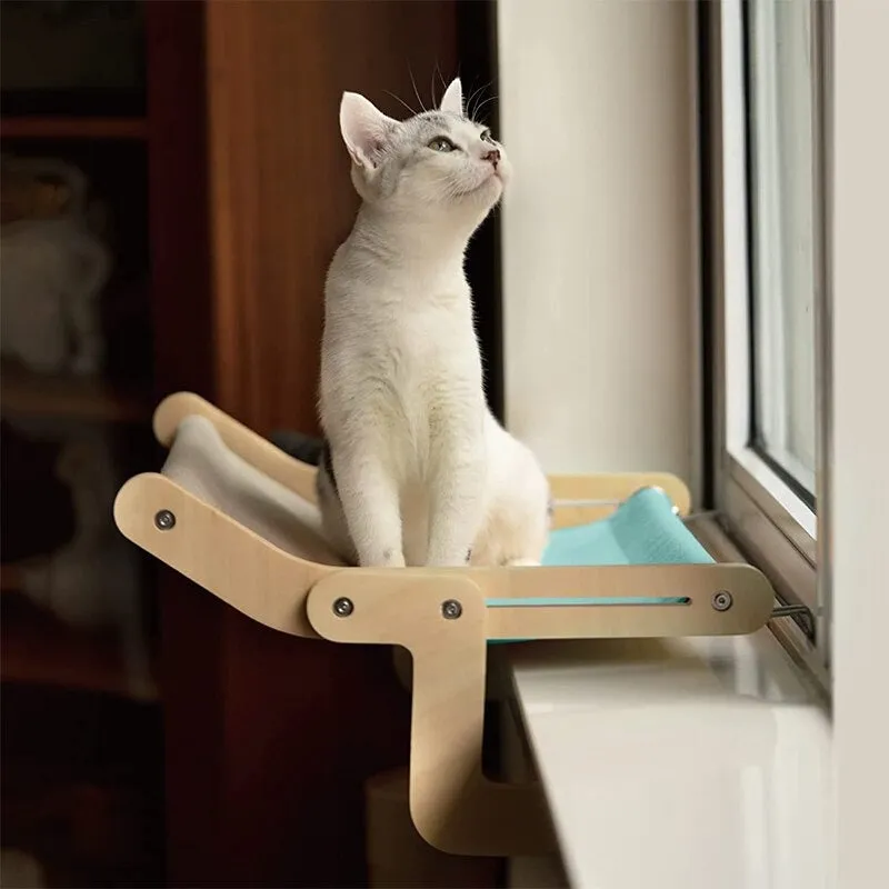 Cat Window Perch Wooden Hanging Bed 4 Colors Cotton Canvas
