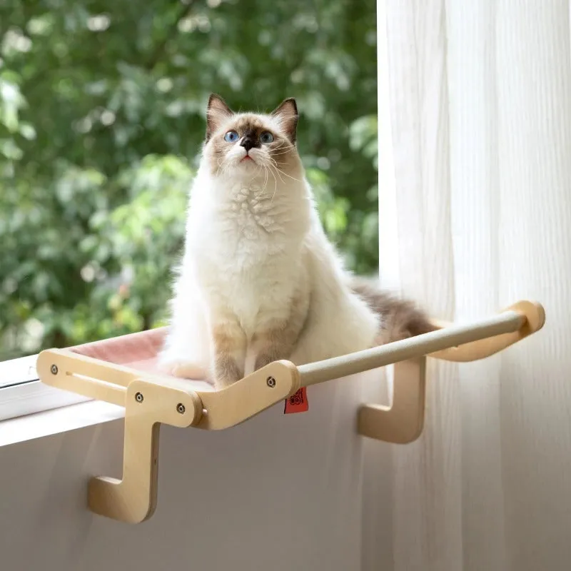 Cat Window Perch Wooden Hanging Bed 4 Colors Cotton Canvas