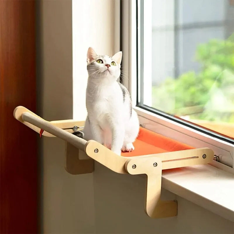 Cat Window Perch Wooden Hanging Bed 4 Colors Cotton Canvas