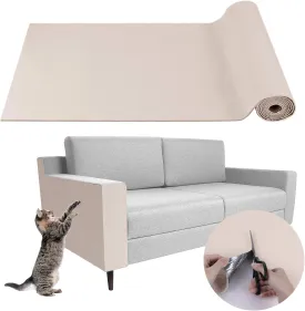 Climbing Cat Scratcher Mat Trimmable Cat Scratching Post Carpet 78.7x15.8 Self Adhesive Carpet Mat Pad Replacement for Cat Tree Shelves Post Couch Wall Furniture Steps DIY Protector (Cream White)