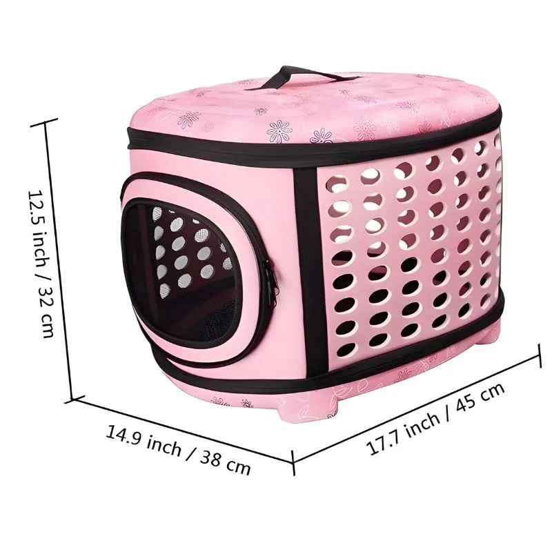 Collapsible Cat Carrier Round - Portable Folding Handbag for Cats