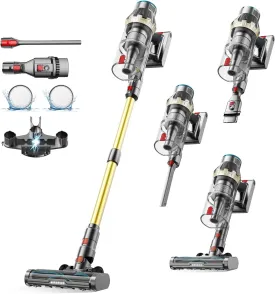 Cordless Vacuum Cleaner, 550W/48Kpa Self-Standing Vacuum Cleaners for Home, up to 70 mins Run Time, Powerful Suction with Touch Screen, Stick Vauum Cleaner for Pet Hair,Carpet,Hardwood Floor