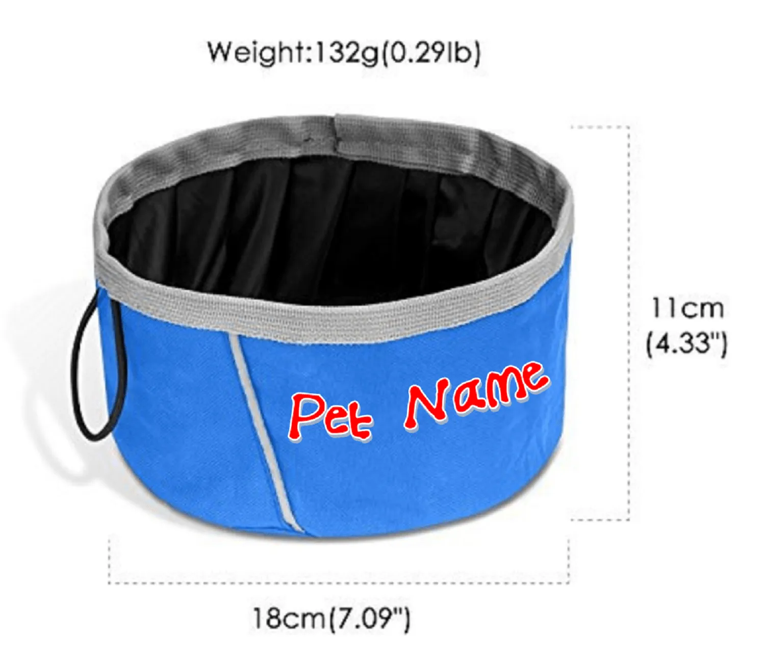 Custom Personalize Your Collapsible Pet/Dog/Cat Bowl with Pet Name or Text