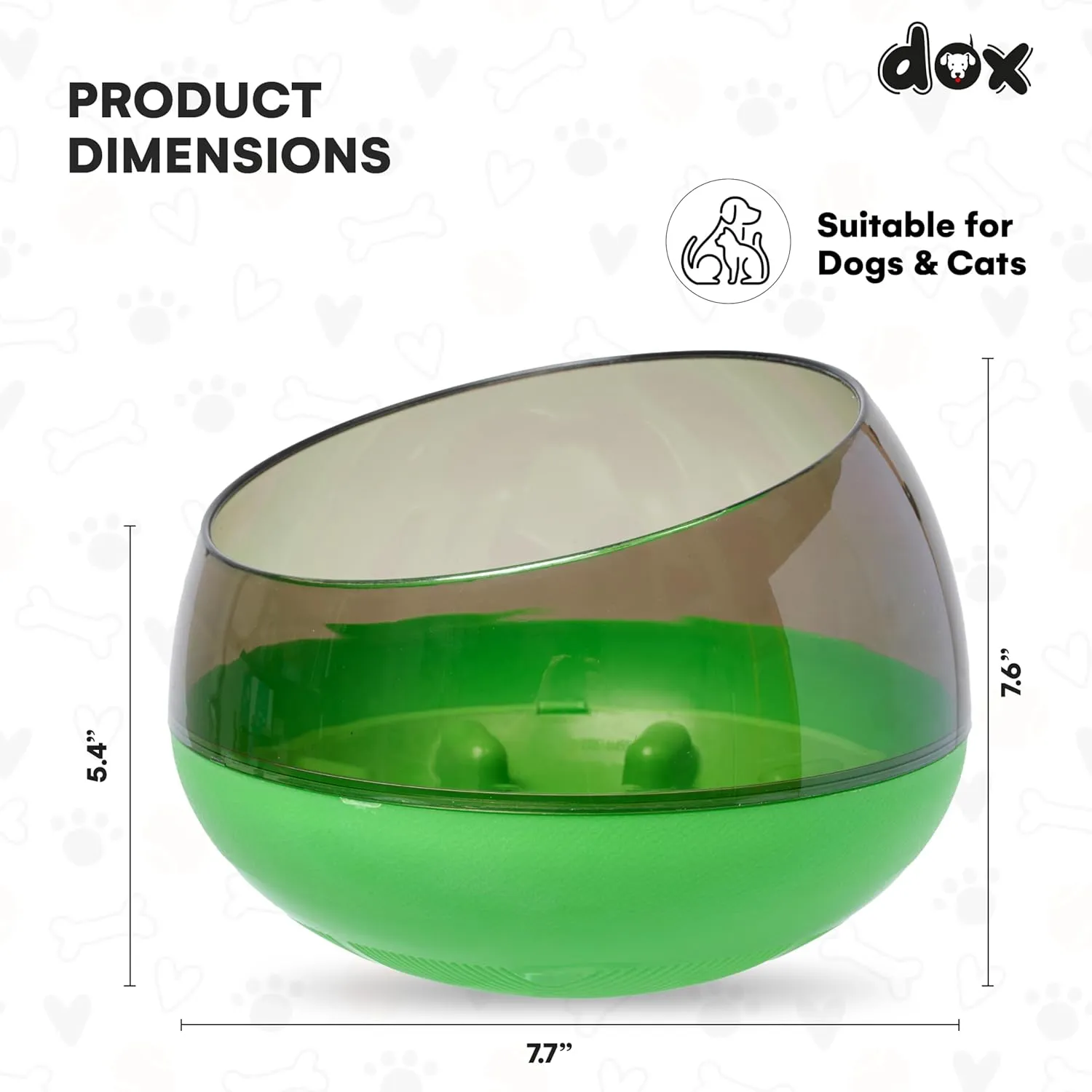 DDOXX Slow Feeder Dog Bowl - Dog Bowls That Slow Down Eating - Anti-Choking Puppy Slow Feeder - Maze Food Bowl for Slow Feeding - Prevent Bloating, Promote Healthy Eating - Puzzle Design - Green