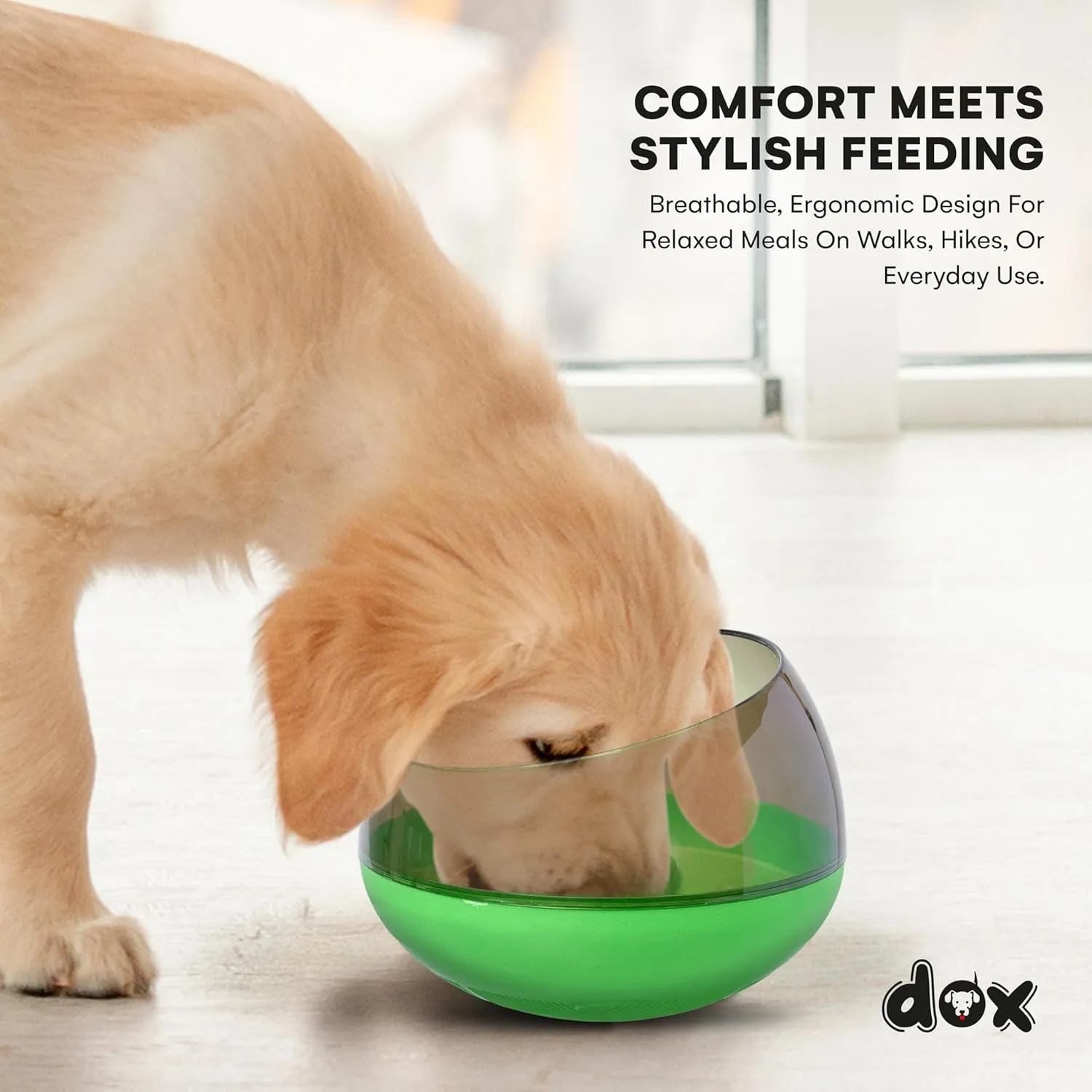 DDOXX Slow Feeder Dog Bowl - Dog Bowls That Slow Down Eating - Anti-Choking Puppy Slow Feeder - Maze Food Bowl for Slow Feeding - Prevent Bloating, Promote Healthy Eating - Puzzle Design - Green