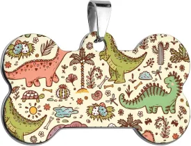 Dinosaur Tiranossauro Rex Dog Tags for Pets Personalized Cute Dog Name ID Tags Stainless Steel Dog Collar Tag