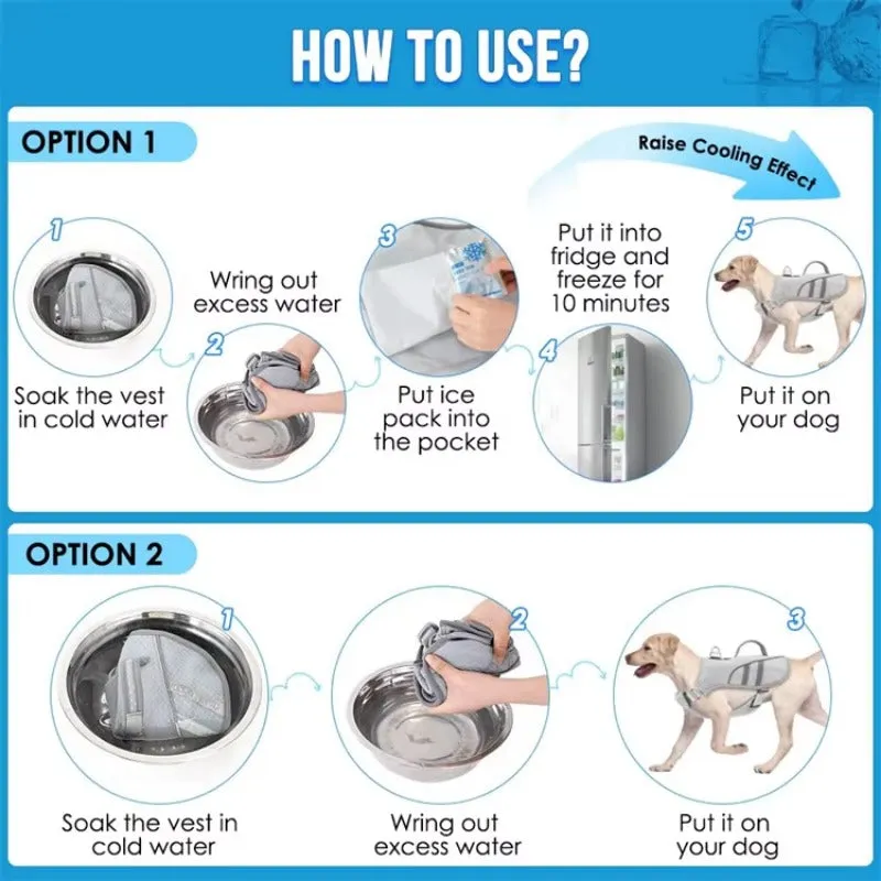 Dog Cooling Vest Breathable Reflective Dog Cooling Jacket Dog Clothes Supplies