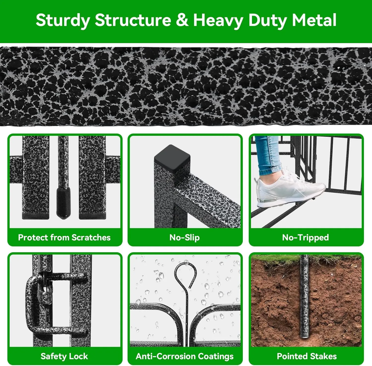 Dog Playpen Outdoor 12 Panels Heavy Duty Dog Fence 40" Height with Thick Pipe Anti-Rust with Doors Portable for RV Camping Yard, Total 32FT, 79 Sq.ft, Snowy Black