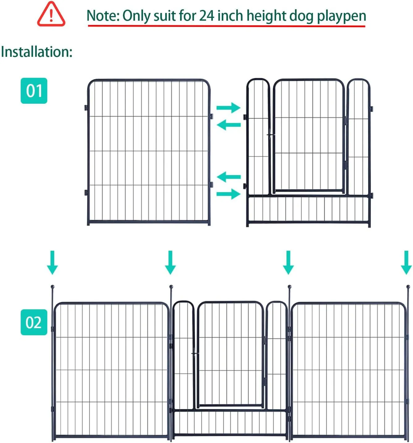 Dog Playpen Stakes, Accessories Replacing The Metal Posts of Pet Enclosures for Indoor Outdoor RV Puppy Medium Dogs Play Pens (36 inch, 4)