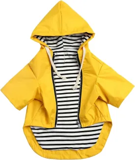 Dog Raincoat rain Jacket Raincoat Dogs Waterproof Small Medium Breeds Zip Closure Storage Pocket Harness Hole Yellow XS