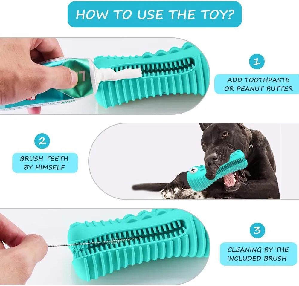 Dog Toys for Aggressive Chewers Large Medium Breed, Indestructible Dog Toothbrush Chew Toys, Squeaky Interactive Tough Extremely Durable, Dogs Toys to Keep Them Busy