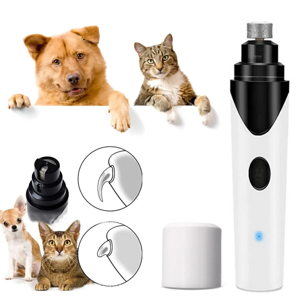 Electric Pet Dog Nail Grinder Low Noise Rechargeable Nail Clipper for Dogs Quiet Painless Cat Paws Nail Grooming Trimmer Tools