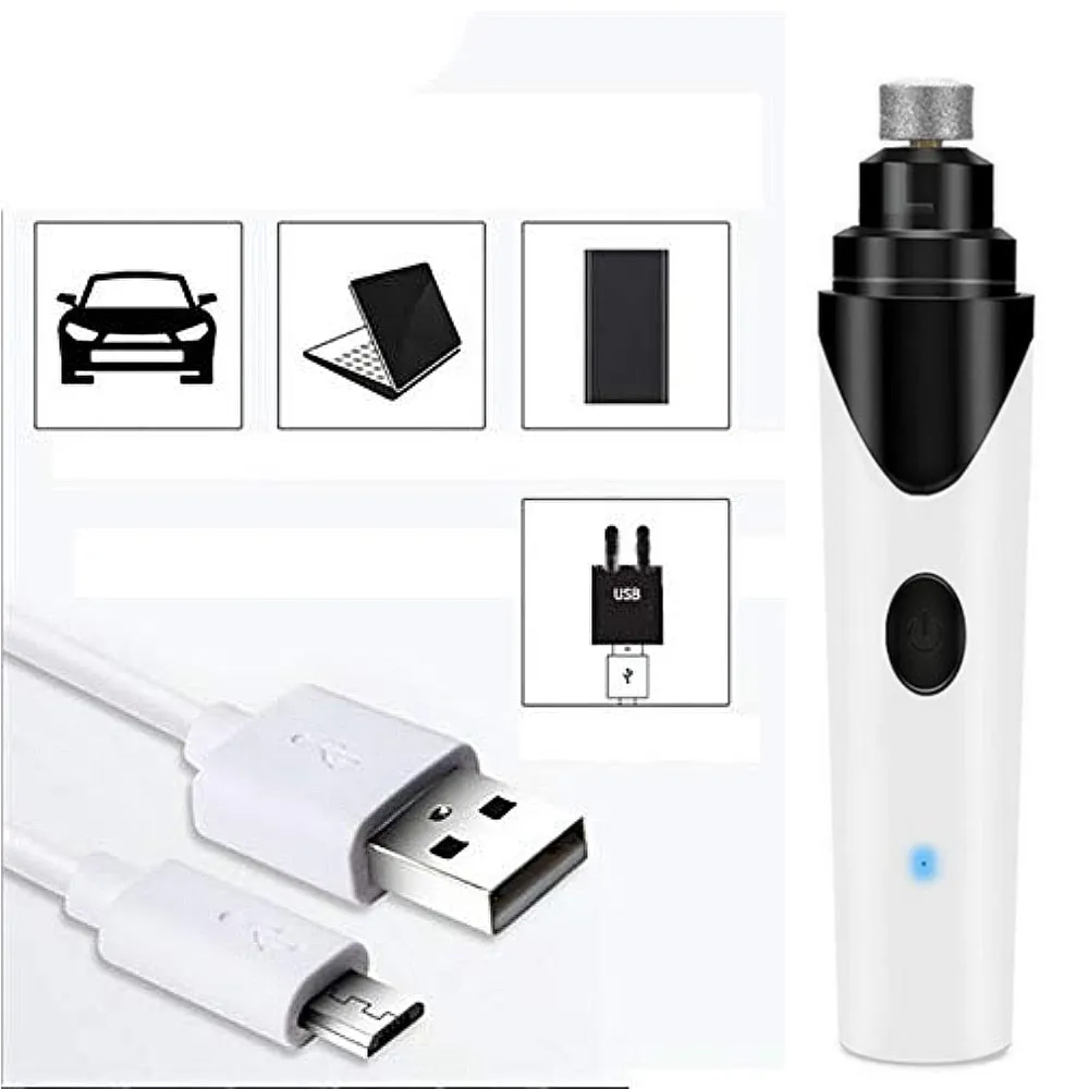 Electric Pet Dog Nail Grinder Low Noise Rechargeable Nail Clipper for Dogs Quiet Painless Cat Paws Nail Grooming Trimmer Tools