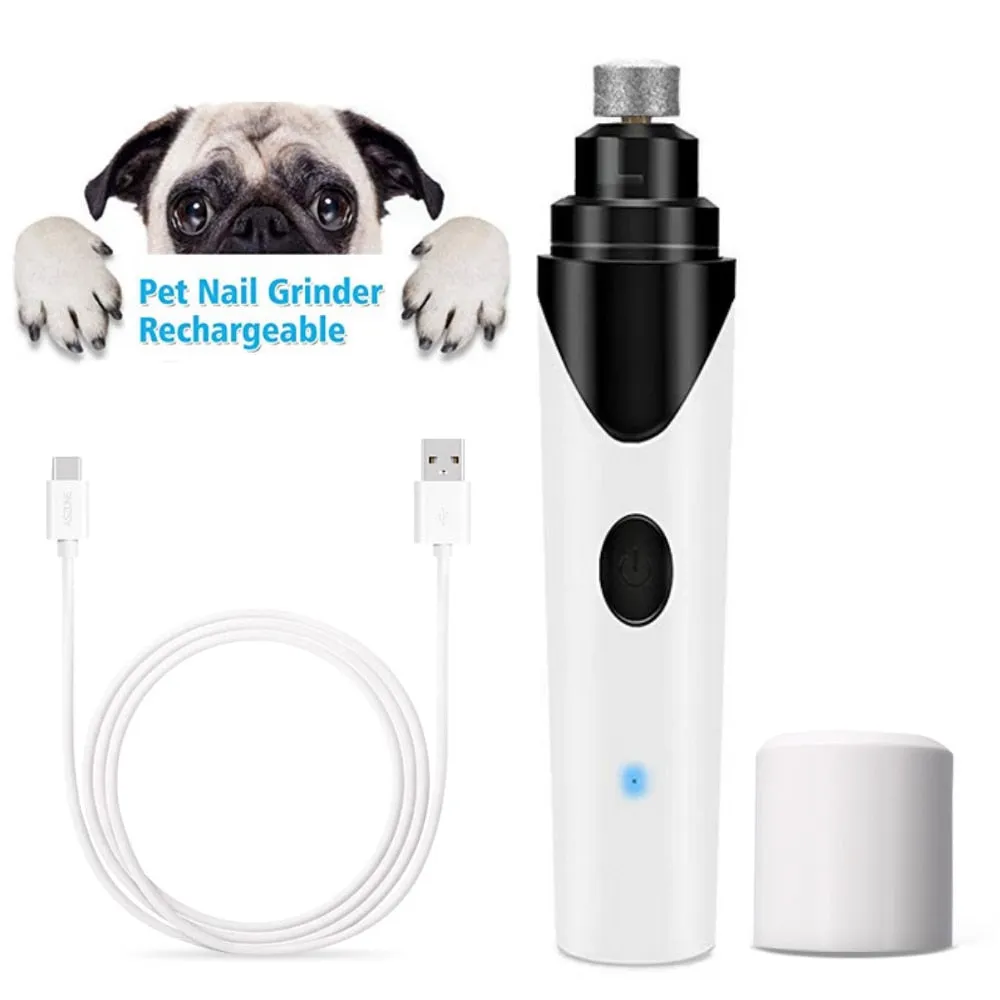 Electric Pet Dog Nail Grinder Low Noise Rechargeable Nail Clipper for Dogs Quiet Painless Cat Paws Nail Grooming Trimmer Tools
