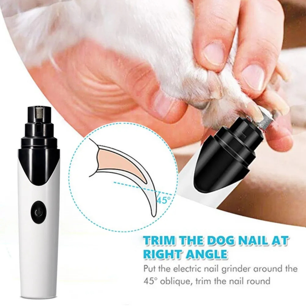 Electric Pet Dog Nail Grinder Low Noise Rechargeable Nail Clipper for Dogs Quiet Painless Cat Paws Nail Grooming Trimmer Tools