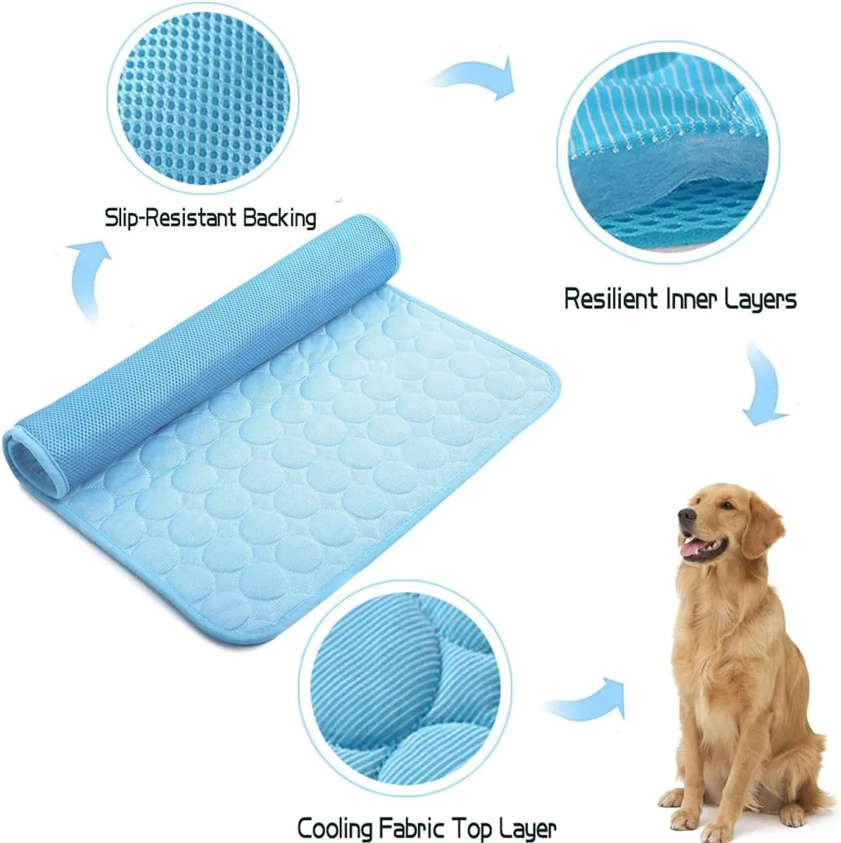 Extra Large Summer Dog Cooling Mat – Reusable, Washable, and Portable