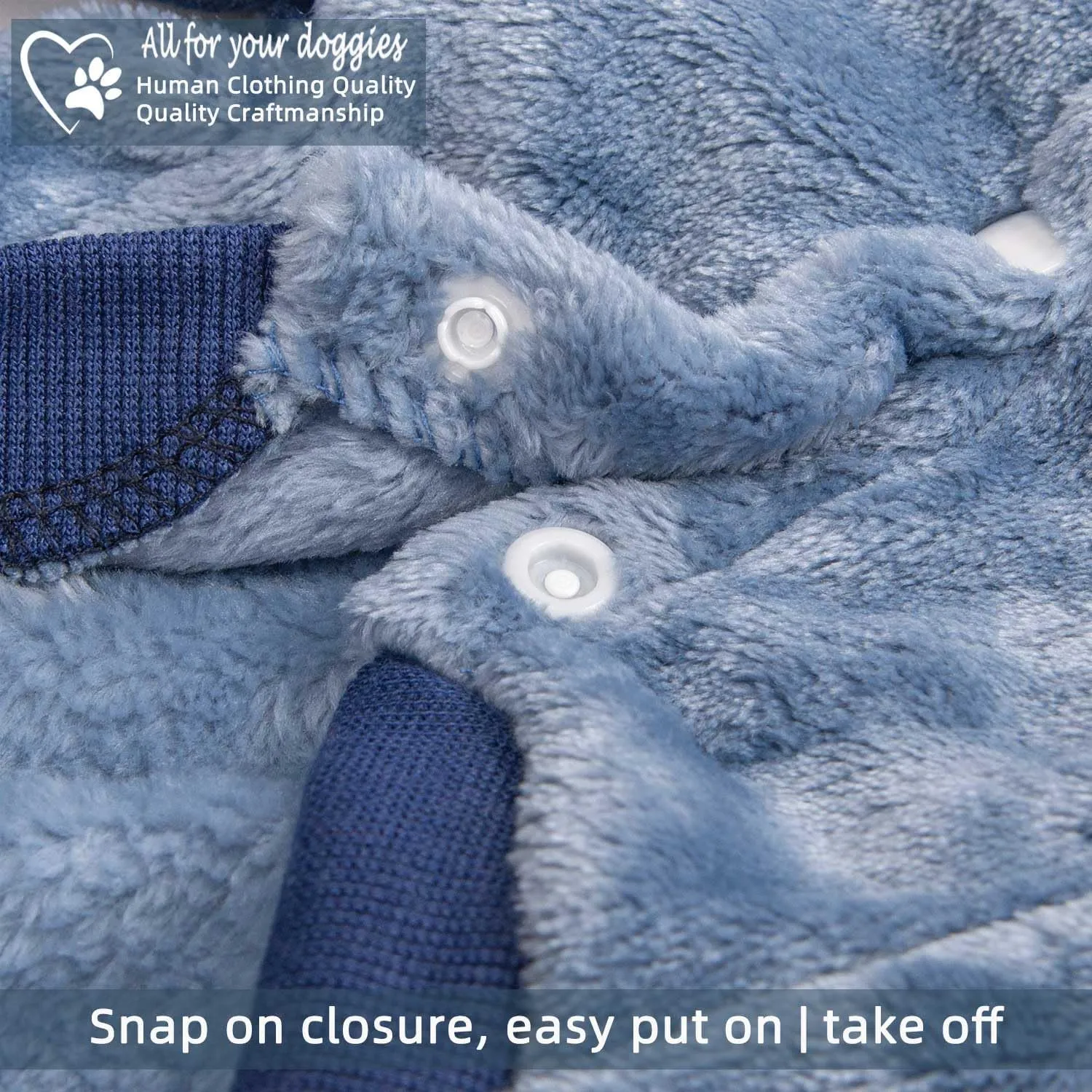 FabriCastle Dog Hoodie Sweater for Small Dogs Boy and Girl, Small Dog Clothes XS XXS Puppy Sweatshirt, Pet Outfit, Cat Clothing Super Soft Warm Snap On Closure (Blue-Navy, X-Small)