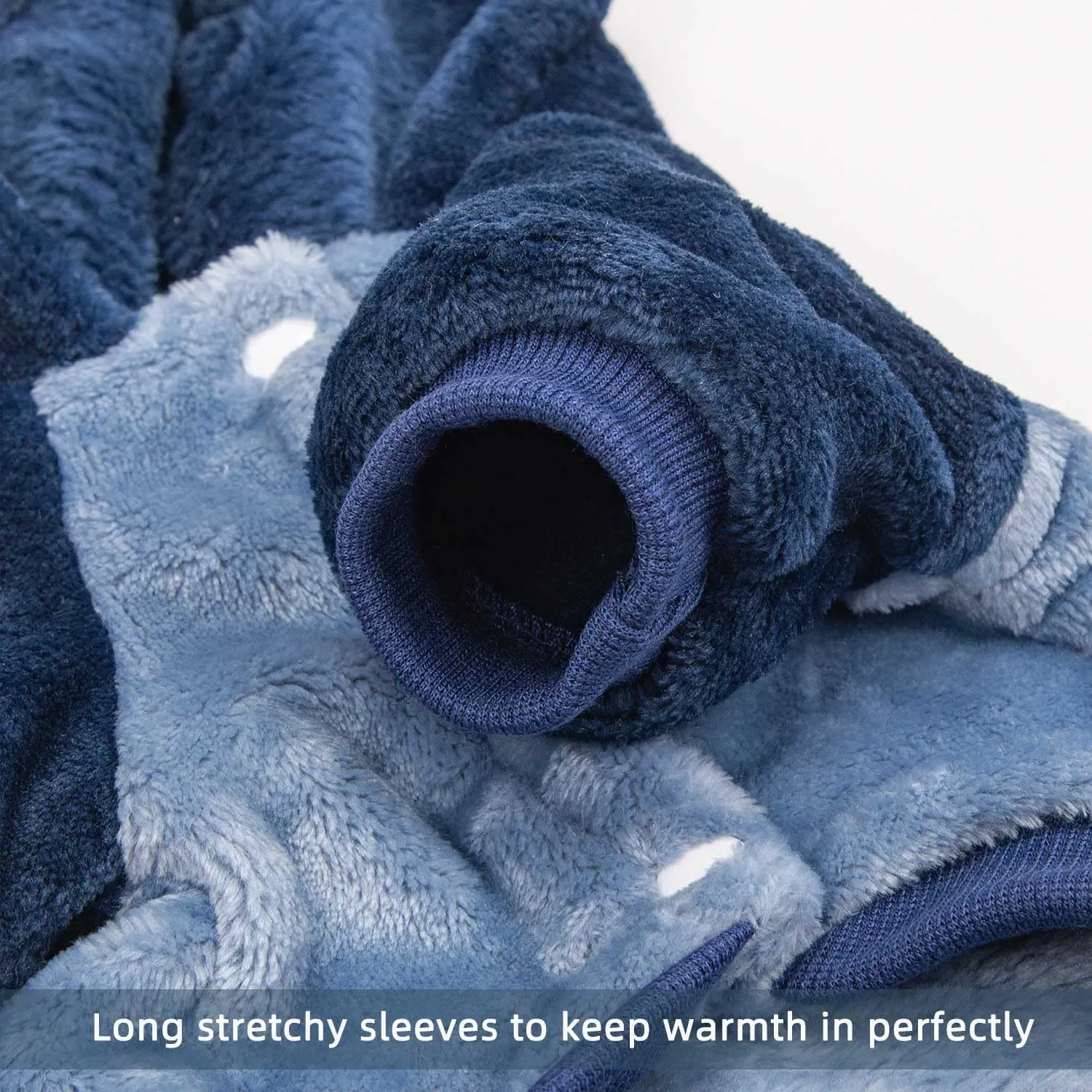 FabriCastle Dog Hoodie Sweater for Small Dogs Boy and Girl, Small Dog Clothes XS XXS Puppy Sweatshirt, Pet Outfit, Cat Clothing Super Soft Warm Snap On Closure (Blue-Navy, X-Small)