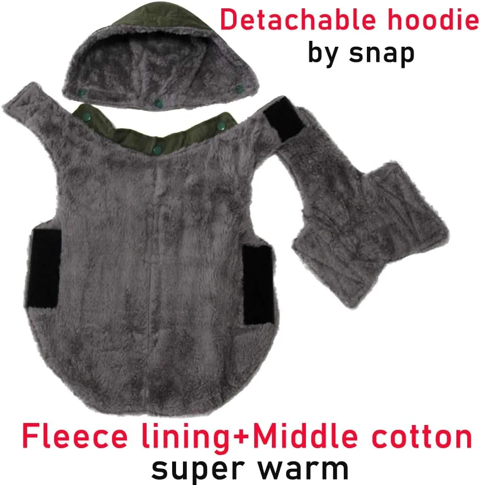 Fleece Dog Hoodie for Small Dogs Super Warm Puppy Jacket for Cold Winter Dog Coats,Green XS