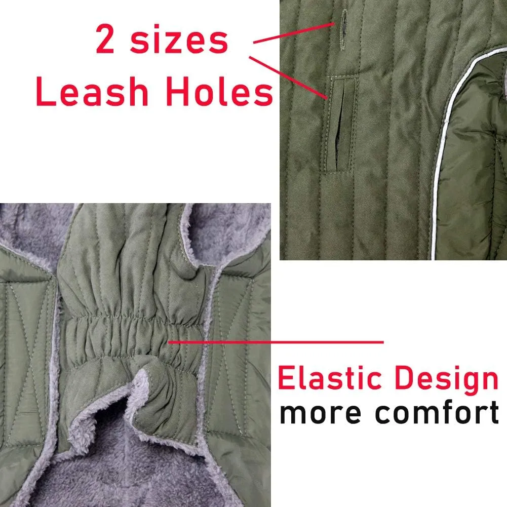 Fleece Dog Hoodie for Small Dogs Super Warm Puppy Jacket for Cold Winter Dog Coats,Green XS