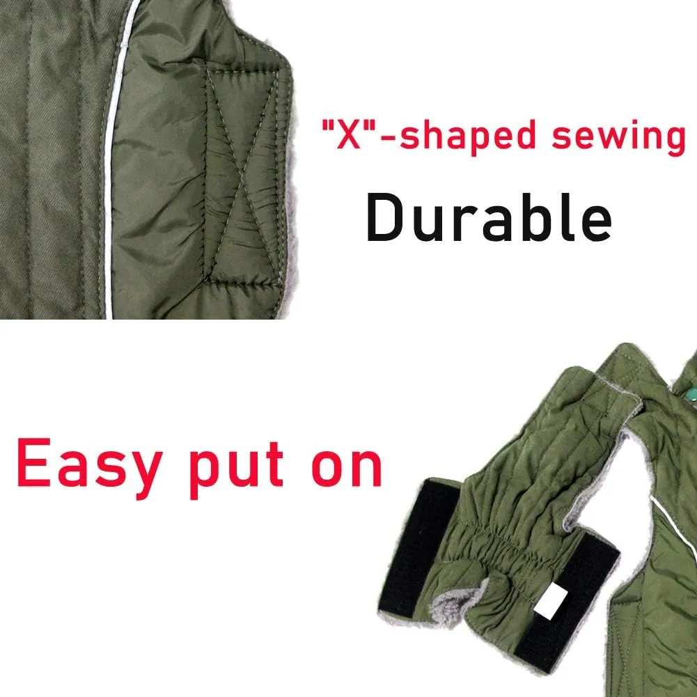 Fleece Dog Hoodie for Small Dogs Super Warm Puppy Jacket for Cold Winter Dog Coats,Green XS