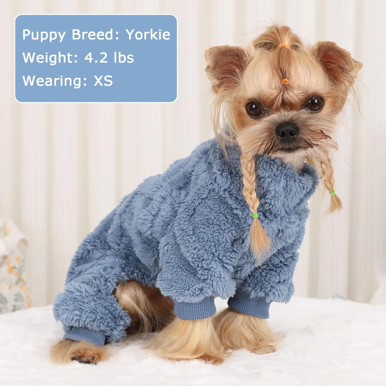 Fleece Dog Turtleneck Sweater - Warm Winter Onesies for Small Dogs, Girls & Boys, Puppy Jumpsuits & Pajamas