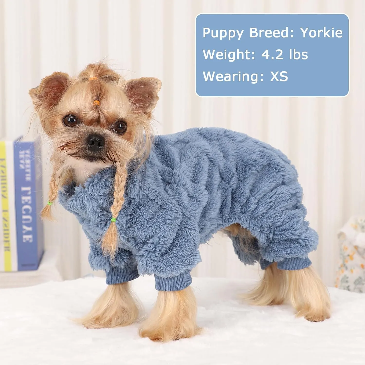 Fleece Dog Turtleneck Sweater - Warm Winter Onesies for Small Dogs, Girls & Boys, Puppy Jumpsuits & Pajamas