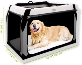 Folding Soft Crate for Extra Large Dogs by DogGoods - Collapsible Indoor Outdoor Kennel for Camping Trips - Suitable for Large, Medium, Small Dogs