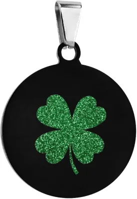 Four Leaf Clover Lucky Dog Tags for Pets Personalized Cute Dog Name ID Tags Stainless Steel Dog Collar Tag