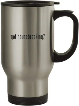 got housebreaking? - 14oz Stainless Steel Travel Mug, Silver