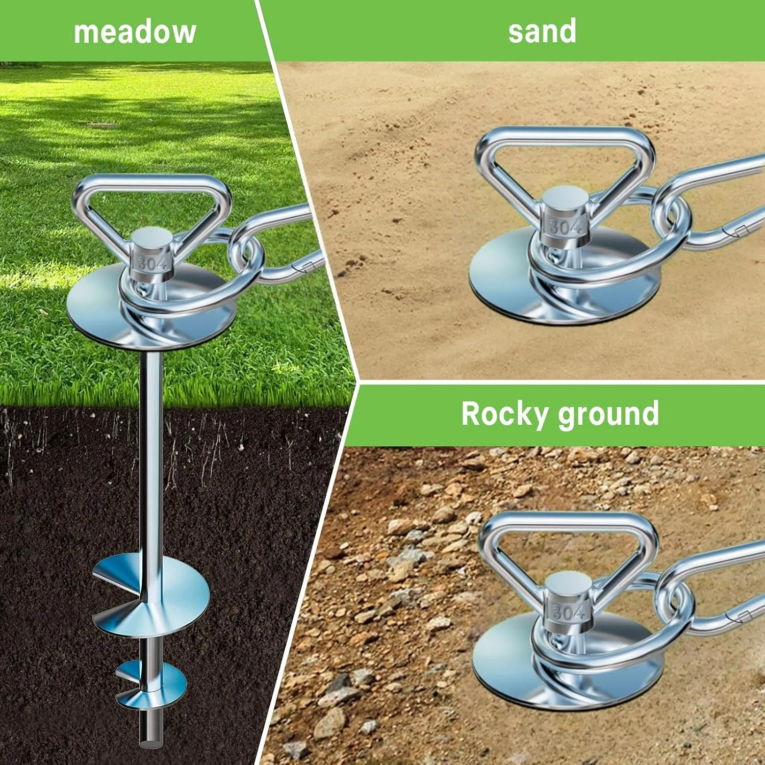 Heavy Duty Quality Dog Stake-Dog Tie Out Stake, Dog Stake Allows Dogs Up to 200 lbs, Dog Stakes for Outside Beach,Camping, Yard, 360 Swivel Dog Anchor | Use for Any Dog Tie Out Cable