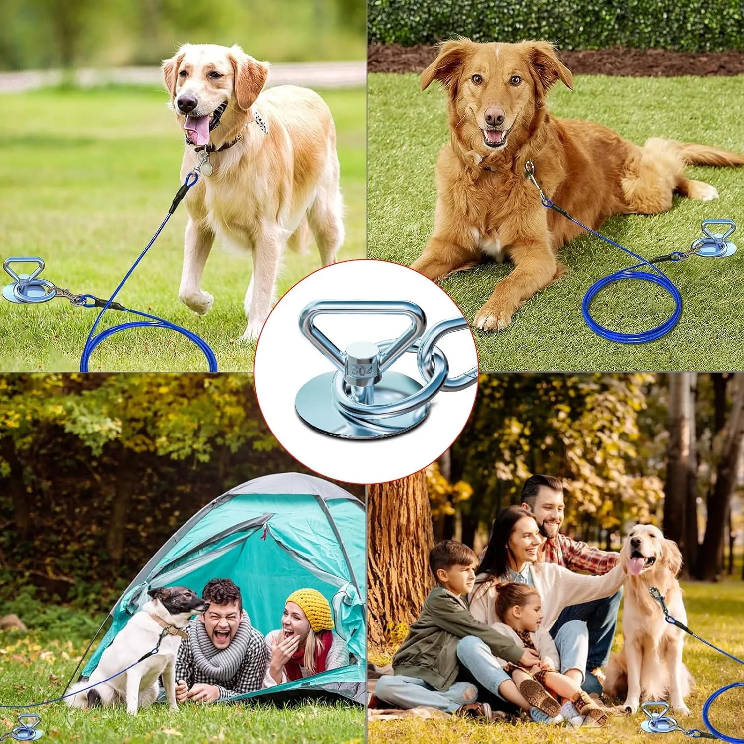 Heavy Duty Quality Dog Stake-Dog Tie Out Stake, Dog Stake Allows Dogs Up to 200 lbs, Dog Stakes for Outside Beach,Camping, Yard, 360 Swivel Dog Anchor | Use for Any Dog Tie Out Cable