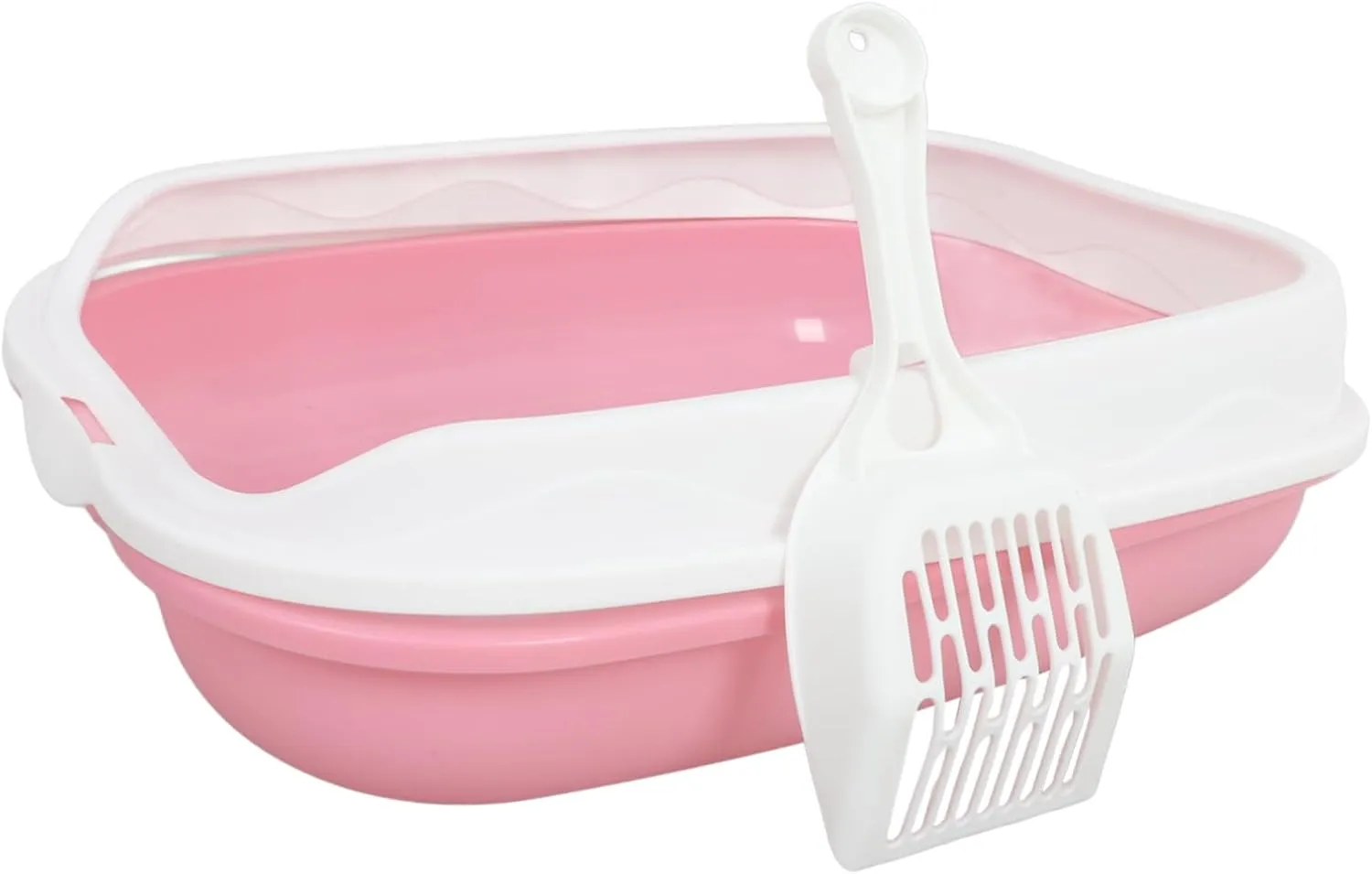 HEMOTON 1 Set Semi Closed Cat Litter Box with Open Top Design Splashing Sifting Cleaning Basin Washable Kitten Toilet for Small Cats and Kittens Easy Maintenance Comfortable Experience