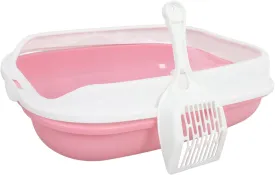 HEMOTON 1 Set Semi Closed Cat Litter Box with Open Top Design Splashing Sifting Cleaning Basin Washable Kitten Toilet for Small Cats and Kittens Easy Maintenance Comfortable Experience