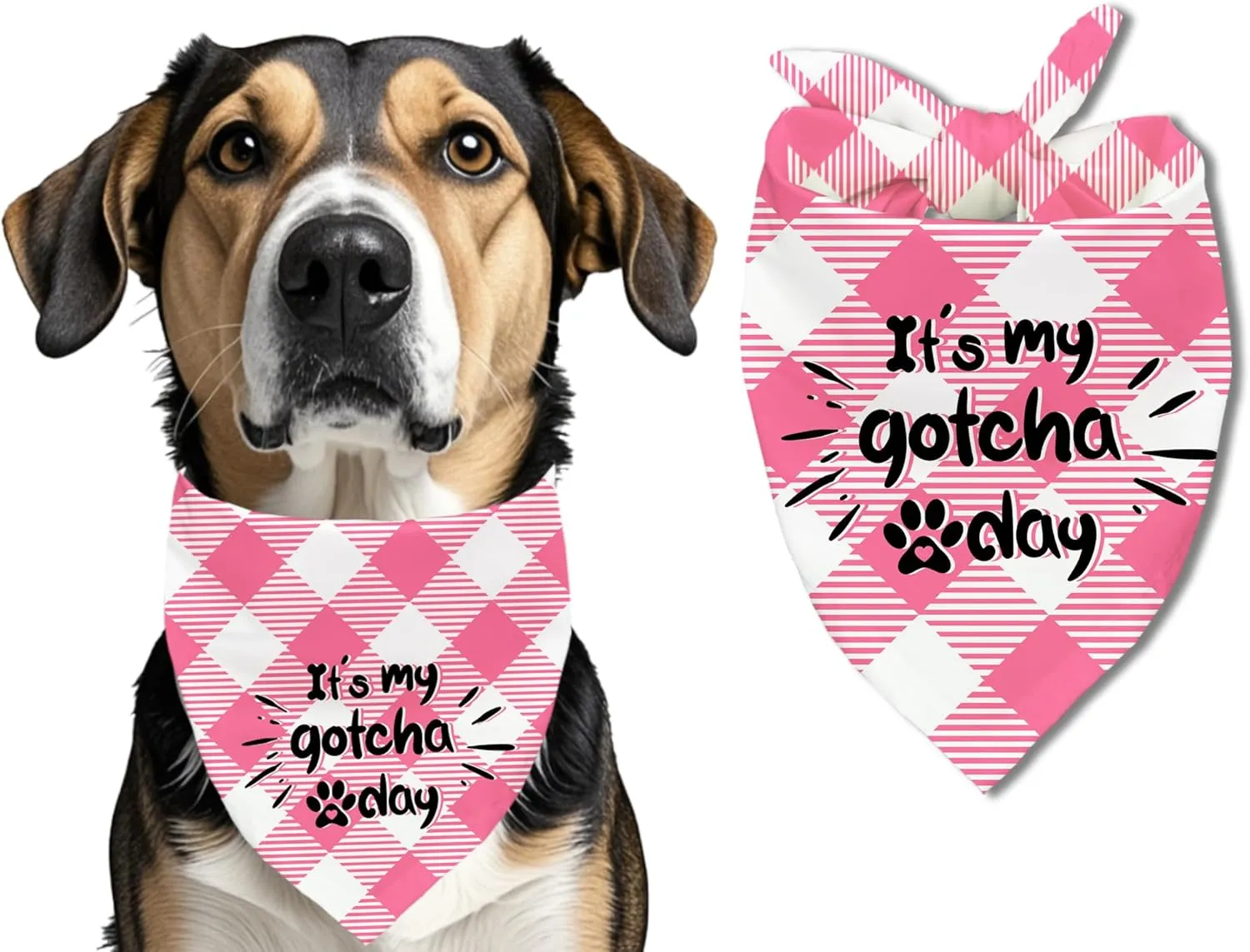 Its My Gotcha Day Dog Bandana, Dog Birthday Bandana for Boy and Girl Dogs, Pet Square Adjustable Girls Boys