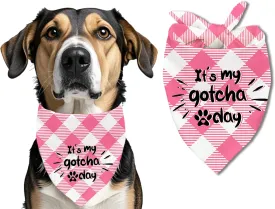 Its My Gotcha Day Dog Bandana, Dog Birthday Bandana for Boy and Girl Dogs, Pet Square Adjustable Girls Boys