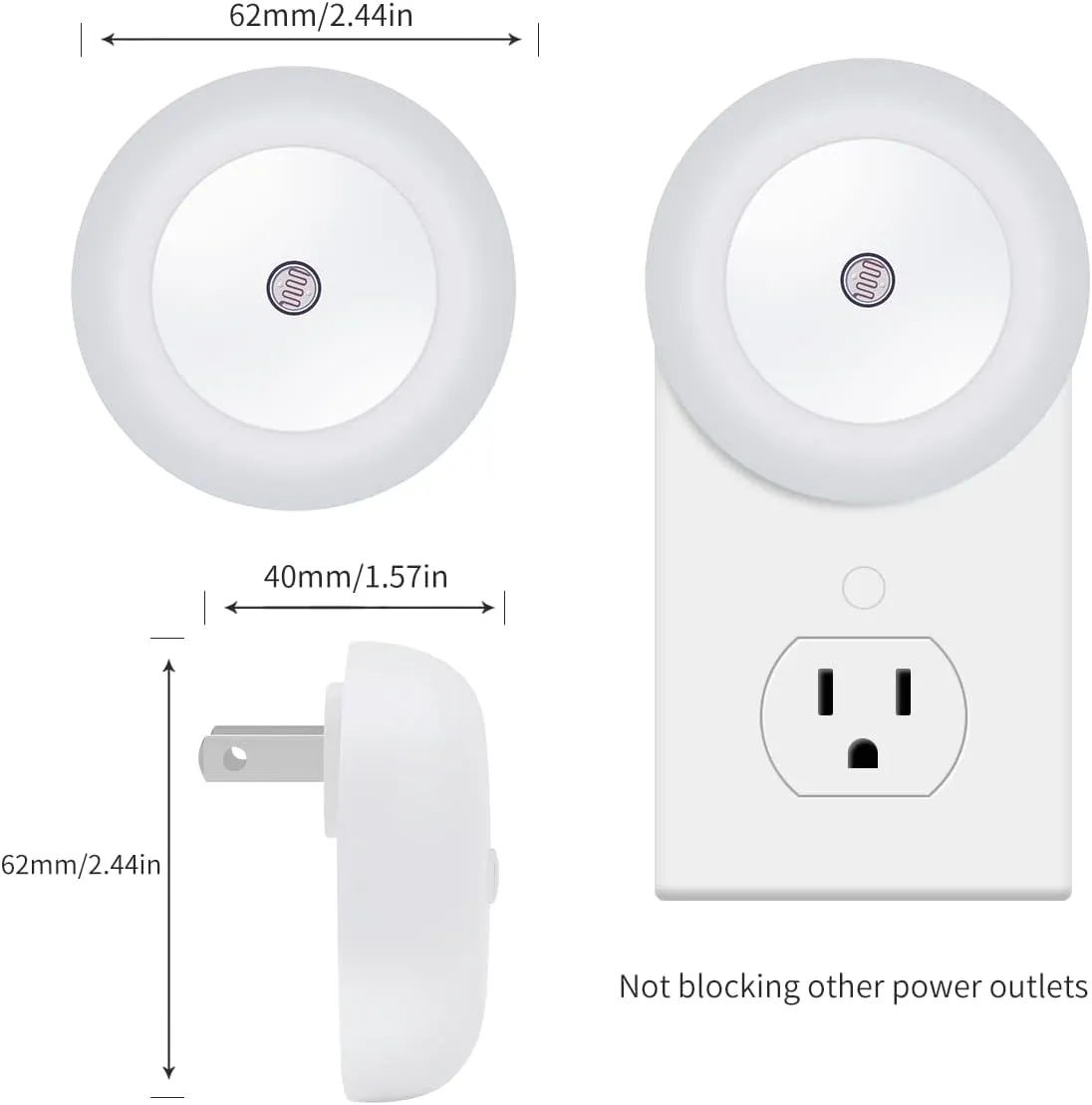 KINUR 6 Pack Blue, LED Night Lights Plug into Wall with Dusk to Dawn sensors, Plug in Night Lights for Kids Room, Bedroom, Bathroom, Baby Nursery,Stair Lights, Hallway Light